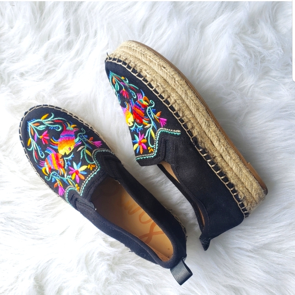 Sam Edelman Carrin Embroidered Platform Espadrille